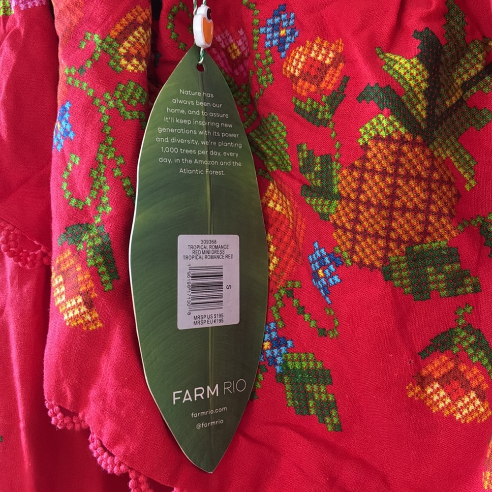FARM Rio Red Floral One-Shoulder Mini Dress - Picture 4 of 6